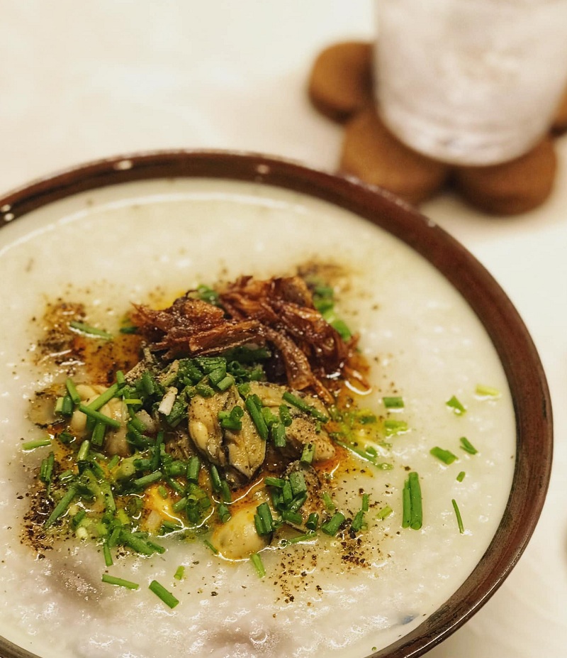 Ruột hàu sữa nấu cháo